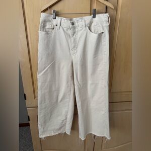 Banana Republic Cream Cropped Wide-Leg Jeans